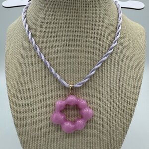 Urban Outfitters Pink Floral Pendant Necklace